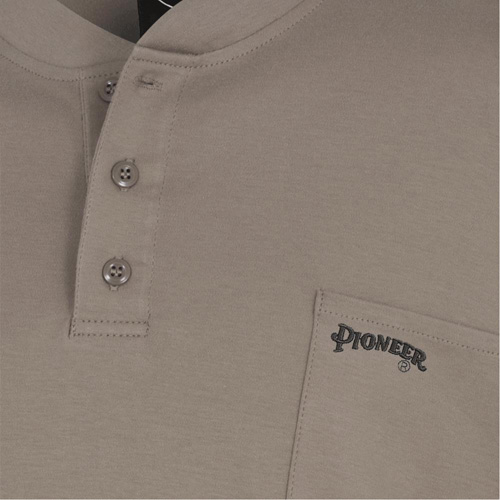 331 Chandail Henley en tricot interlock ignifuge, Petit, Beige Quali-T-Solutions