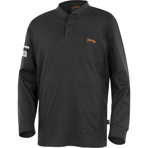 332 Chandail Henley en tricot interlock ignifuge, Petit, Noir Quali-T-Solutions