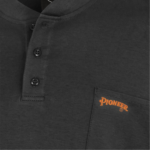332 Chandail Henley en tricot interlock ignifuge, Petit, Noir Quali-T-Solutions