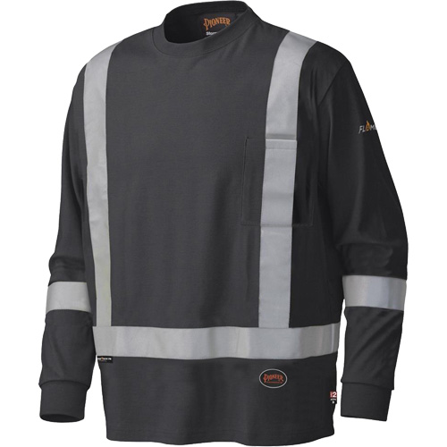 340SFA Chemise de s&eacute;curit&eacute; &agrave; manches longues ignifuge, Petit, Noir Quali-T-Solutions