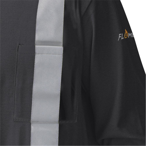 340SFA Chemise de s&eacute;curit&eacute; &agrave; manches longues ignifuge, Petit, Noir Quali-T-Solutions