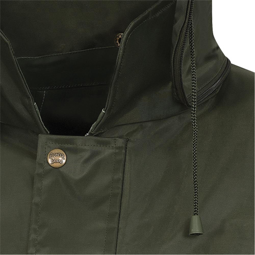 D8120J Nailhead Ripstop Tree Planter Hooded Jacket, Polyester/PVC, X-Small, Green Quali-T-Solutions