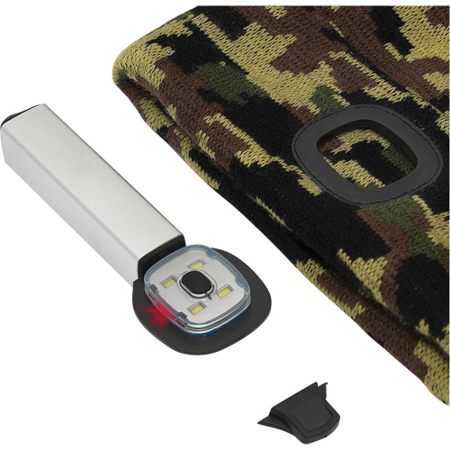 5677 Tuque en tricot avec lampe frontale &agrave; DEL, Doublure en Molleton, Taille unique, Camo Quali-T-Solutions