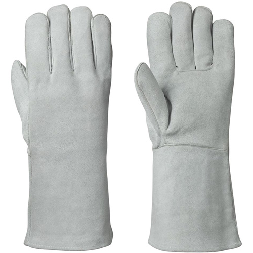 830 Gants de soudeur doubl&eacute;s en molleton, Cuir de vache refendu, Taille Moyen Quali-T-Solutions