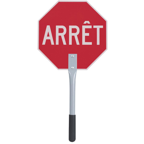 Traffic Stop/Slow Paddle - French, Coroplastic Quali-T-Solutions