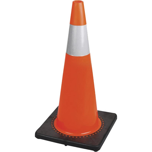 183N C&ocirc;ne de s&eacute;curit&eacute; flexible de premi&egrave;re qualit&eacute;, 28", Orange, Bande(s) r&eacute;fl&eacute;chissante(s) 4" Quali-T-Solutions