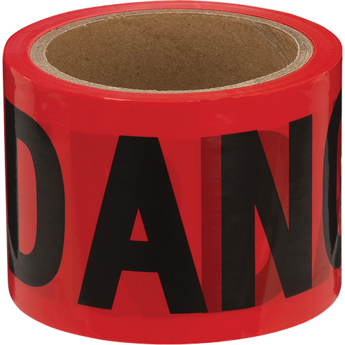 388 Danger Tape, Bilingual, 3" W x 200' L, 1.5 mils, Black on Red Quali-T-Solutions