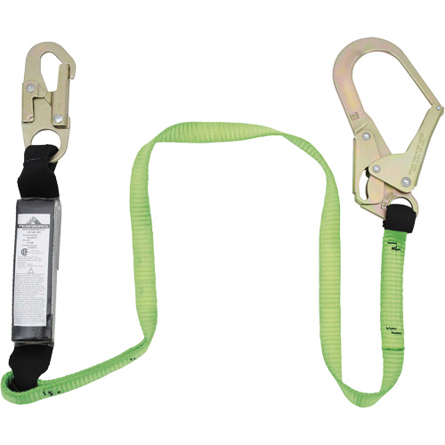 SA-5402-4 Shock Absorbing Lanyard, 4', Rebar Hook Center, Snap Hook Leg Ends, Polyester Quali-T-Solutions