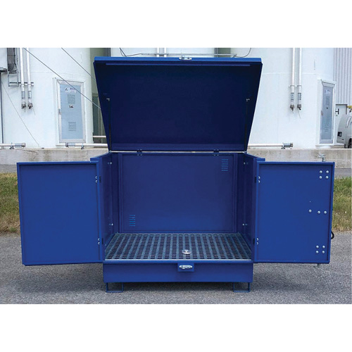 Palette de d&eacute;versement en acier avec couvercle rigide S-4 Ultra, 61" lo x 54,4" la x 52" h, Capacit&eacute; de charge 4700 lb Quali-T-Solutions