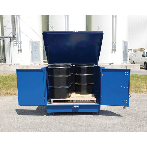 Palette de d&eacute;versement en acier avec couvercle rigide S-4 Ultra, 61" lo x 54,4" la x 52" h, Capacit&eacute; de charge 4700 lb Quali-T-Solutions