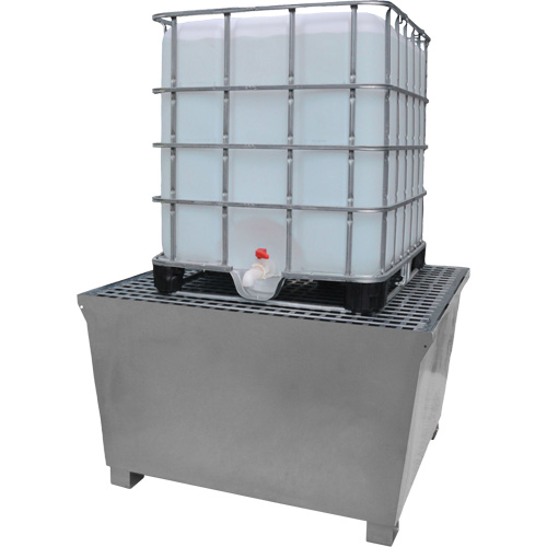 Ultra-IBC Spill Pallet en acier, Capacit&eacute; de d&eacute;versement 370 gal. US, 57,6" x 34,7" x 56,9" Quali-T-Solutions