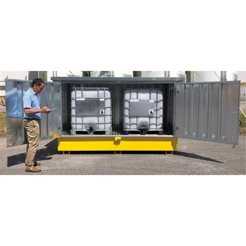 Ultra-Twin IBC en acier avec couvercle rigide, 123,4" lo x 73,4" la x 66,4" h, Capacit&eacute; de charge 12250 lb Quali-T-Solutions