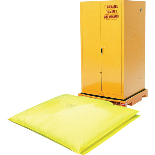 Single Drum Ultra-Safety Cabinet Bladder System, 37,8" lo x 37,8" la x 6,3" h, Capacit&eacute; de charge 1500 lb Quali-T-Solutions