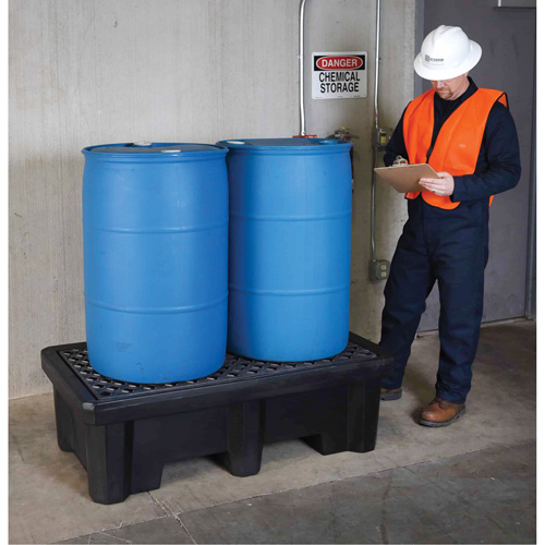 2-Drum Economy Ultra-Spill Pallet&reg;, 66 US gal. Spill Capacity, 53" x 29" x 16.5" Quali-T-Solutions
