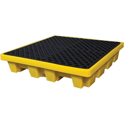 4-Drum Nestable Ultra-Spill Pallet&reg;, 66 US gal. Spill Capacity, 51" x 51" x 10" Quali-T-Solutions
