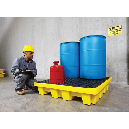 4-Drum Nestable Ultra-Spill Pallet&reg;, 66 US gal. Spill Capacity, 51" x 51" x 10" Quali-T-Solutions