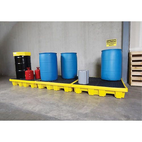 4-Drum Nestable Ultra-Spill Pallet&reg;, 66 US gal. Spill Capacity, 51" x 51" x 10" Quali-T-Solutions