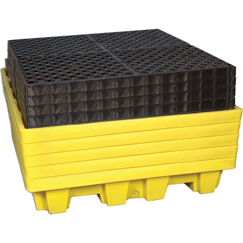 4-Drum Nestable Ultra-Spill Pallet&reg;, 66 US gal. Spill Capacity, 51" x 51" x 10" Quali-T-Solutions