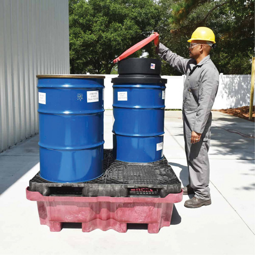 4-Drum Ultra-Spill King&reg; Drum Spill Pallet, 85 US gal. Spill Capacity, 51" x 51" x 17.5" Quali-T-Solutions