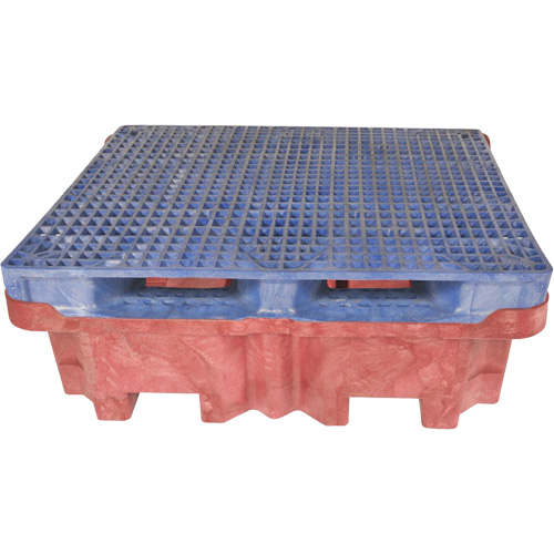 4-Drum Ultra-Spill King&reg; Flat Deck Spill Pallet, 85 US gal. Spill Capacity, 51" x 51" x 17.5" Quali-T-Solutions