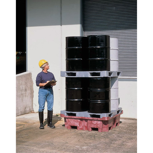 4-Drum Ultra-Spill King&reg; Flat Deck Spill Pallet, 85 US gal. Spill Capacity, 51" x 51" x 17.5" Quali-T-Solutions