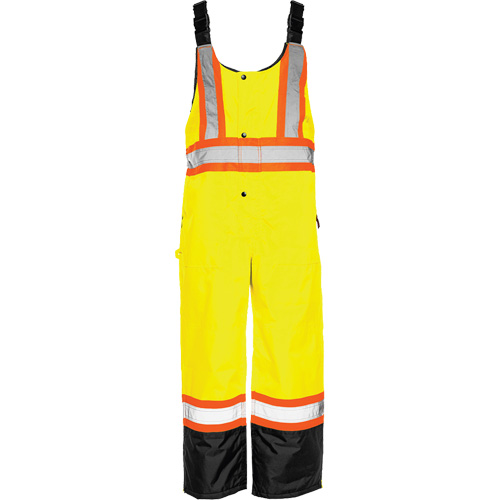 TO1 Winter Traffic Overalls, Polyester, Small, Black/High Visibility Lime-Yellow Quali-T-Solutions