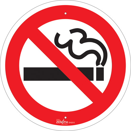 Enseigne de s&eacute;curit&eacute; conforme &agrave; la CSA - No Smoking, 12" x 12", Aluminium, Pictogramme Quali-T-Solutions