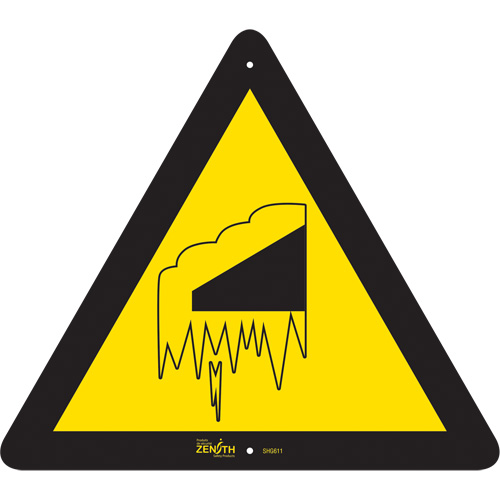 Enseigne de s&eacute;curit&eacute; conforme &agrave; la CSA -Falling Snow/Ice, 12" x 12", Aluminium, Pictogramme Quali-T-Solutions