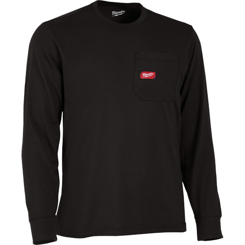 Gridiron Long-Sleeved Pocket-T-Shirt, Men's, Small, Black Quali-T-Solutions
