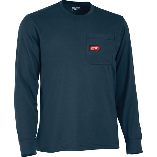 T-shirt &agrave; manches longues avec poches Gridiron, Hommes, Petit, Bleu Quali-T-Solutions