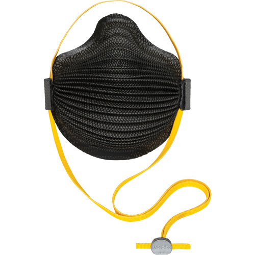 Masques jetables AirWave s&eacute;rie M noirs avec SmartStrap et embout int&eacute;grale en mousse, N95, Certifi&eacute; NIOSH, Moyen/grand Quali-T-Solutions