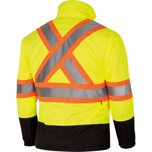 5771 Waterproof Reversible Safety Jacket, Polyester/Polyurethane, High Visibility Lime-Yellow, Small Quali-T-Solutions