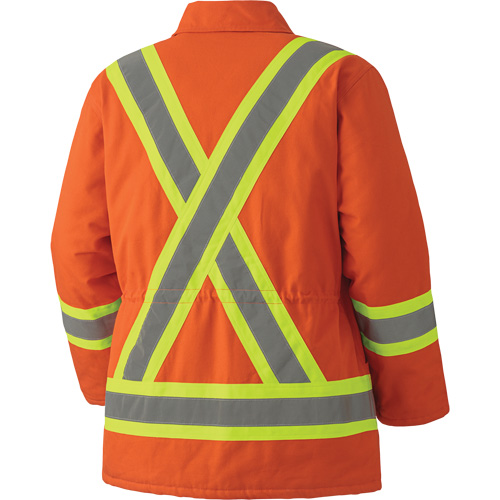 5537A Quilted Duck Safety Parka, High Visibility Orange, Small Quali-T-Solutions