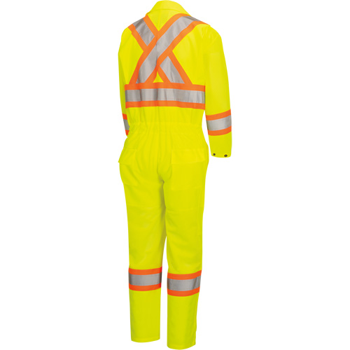 5999AW Women's High-Visibility Traffic Safety Coveralls, X-Small, High Visibility Lime-Yellow Quali-T-Solutions