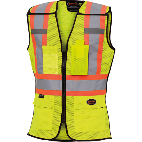 489 Veste de s&eacute;curit&eacute; d&eacute;tachable haute visibilit&eacute;, Jaune lime haute visibilit&eacute;, T-petit, Polyester Quali-T-Solutions