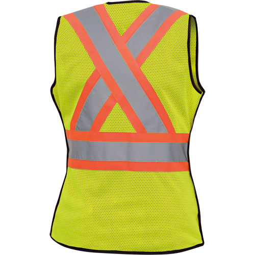 489 Veste de s&eacute;curit&eacute; d&eacute;tachable haute visibilit&eacute;, Jaune lime haute visibilit&eacute;, T-petit, Polyester Quali-T-Solutions