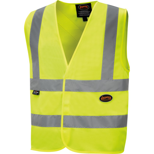 6886 Veste de s&eacute;curit&eacute; haute visibilit&eacute; en tricot chaîne, Jaune lime haute visibilit&eacute;, Petit, Polyester Quali-T-Solutions