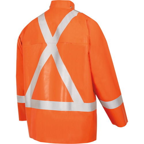 5990J Manteau de s&eacute;curit&eacute; imperm&eacute;able tr&egrave;s robuste ignifuge et r&eacute;sistant aux arcs &eacute;lectriques, Petit, Orange haute visibilit&eacute;, 11 cal/cm² Quali-T-Solutions