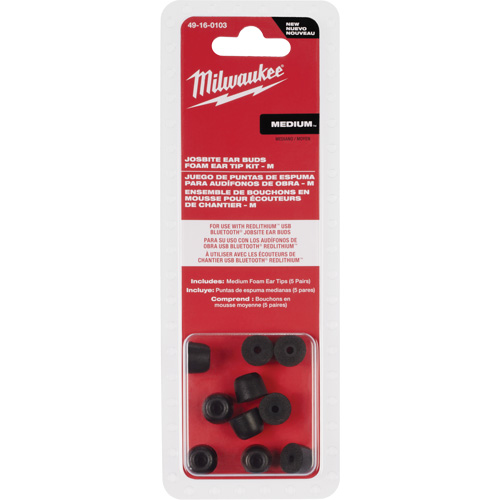 Ensemble d'embouts moyens pour bouchons d'oreilles de chantier Quali-T-Solutions