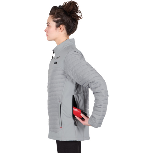 M12 Heated Axis Jacket with Battery, Women's, 2X-Large, Grey Quali-T-Solutions