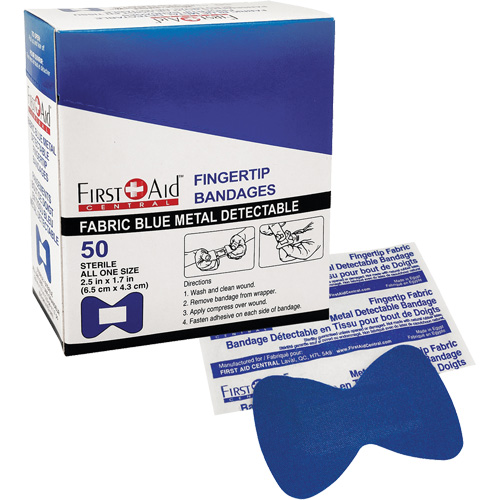 Bandages, Bout de doigt, Tissu d&eacute;tectable, Non st&eacute;rile Quali-T-Solutions