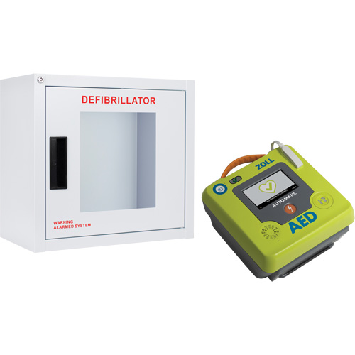 Ensemble armoire murale et d&eacute;fibrillateur AED 3, Semi-automatique, Français, Classe 4 Quali-T-Solutions