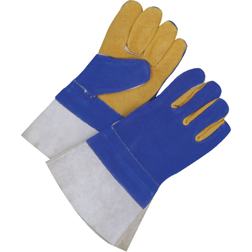 Gants pour soudeur doubl&eacute;s avec poignet de 5", Cuir de vache refendu, Taille 2T-Grand Quali-T-Solutions