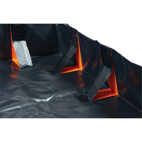Berme d&eacute;ployable &agrave; mur IBX, Capacit&eacute; 268 gal. US, 6' la x 6' lo x 12" h, Support &agrave; encliqueter Quali-T-Solutions