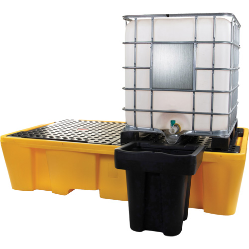 Double palette de d&eacute;versements IBC, Capacit&eacute; de d&eacute;versement 317 gal. US, 89" x 57" x 23" Quali-T-Solutions