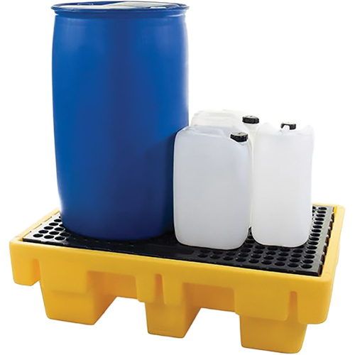 2-Drum Spill Pallet, 61 US gal. Spill Capacity, 51.5" x 36" x 15" Quali-T-Solutions