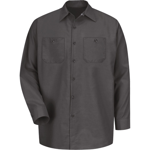 Chemise industrielle de travail &agrave; manches longues, Hommes, Moyen, Charbon Quali-T-Solutions