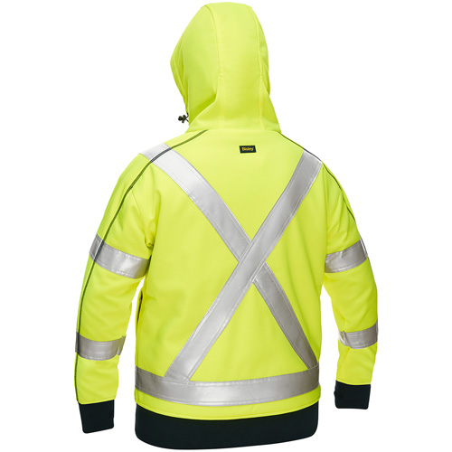 Coton ouat&eacute; doubl&eacute; de sherpa avec capuchon &agrave; fermeture &eacute;clair compl&egrave;te et X au dos Bisley pour femmes, Petit, Jaune lime haute visibilit&eacute; Quali-T-Solutions