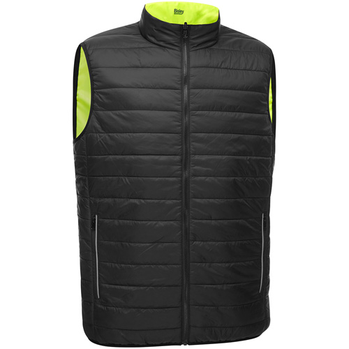 Bisley&reg; X-Back Reversible Puffer Vest, High Visibility Lime-Yellow, Medium, Polyester Quali-T-Solutions