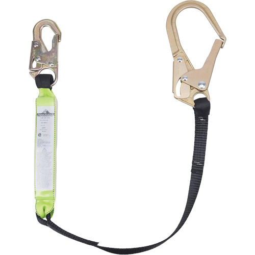SA-6402-4 Shock Absorbing Lanyard, 4', Form Hook Center, Snap Hook Leg Ends, Polyester Quali-T-Solutions